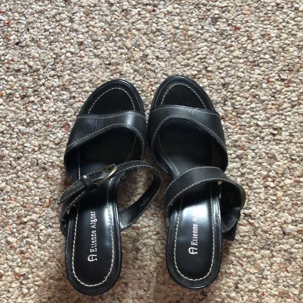 Black heels with adjustable strap